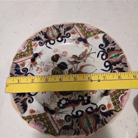 Masons C1850s Floral And Birds Ironstone Plate 9" - Picture 11 of 12